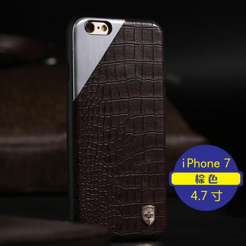 Apple iPhone 7, 7 Leather Metal Magnetic Case