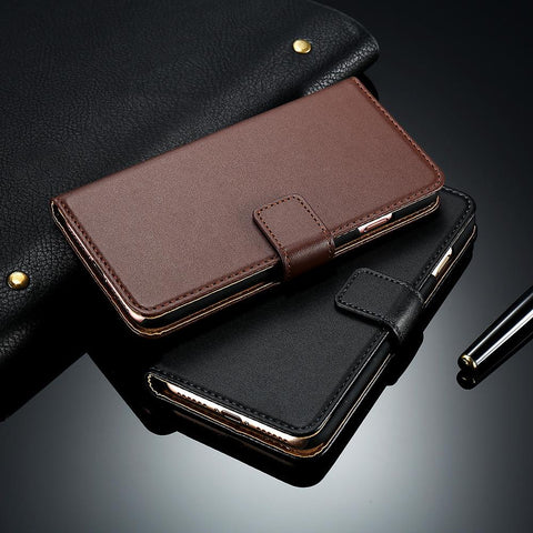 Apple iPhone 7, 7 Plus Flip Genuine Leather Wallet Case