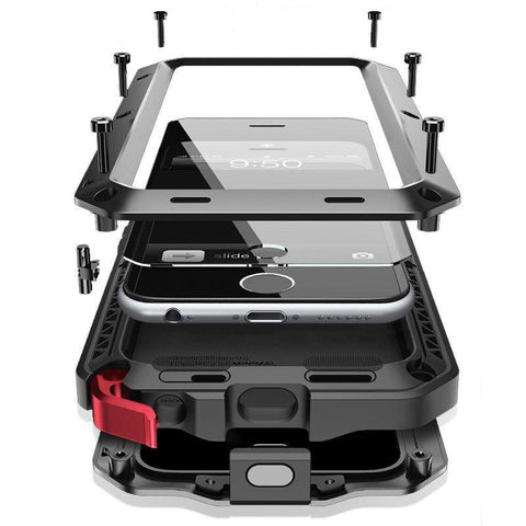 iPhone 6/6 Plus, 6S/6S Plus, 7/7 Plus Luxury Doom Metal Armor Life Waterproof, Shockproof Aluminium Case